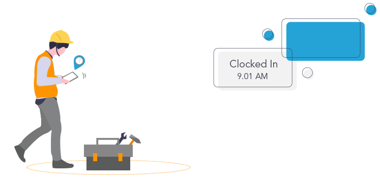 Automatic time clock in/out using geofencing and job-sites. Track time, location and site attendance. gps time clock app