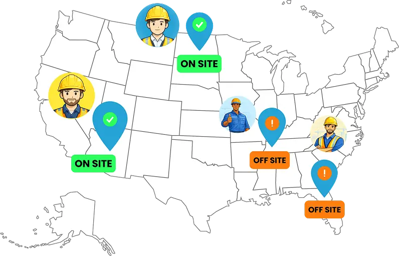 Geofenced workforce monitoring system for jobsite attendance and location tracking